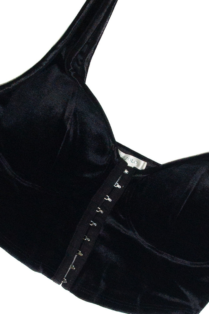 Velvet Hook & Eye Crop Top