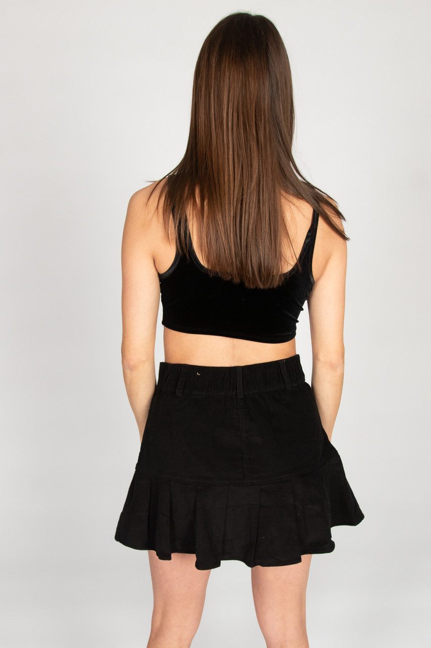 Velvet Hook & Eye Crop Top