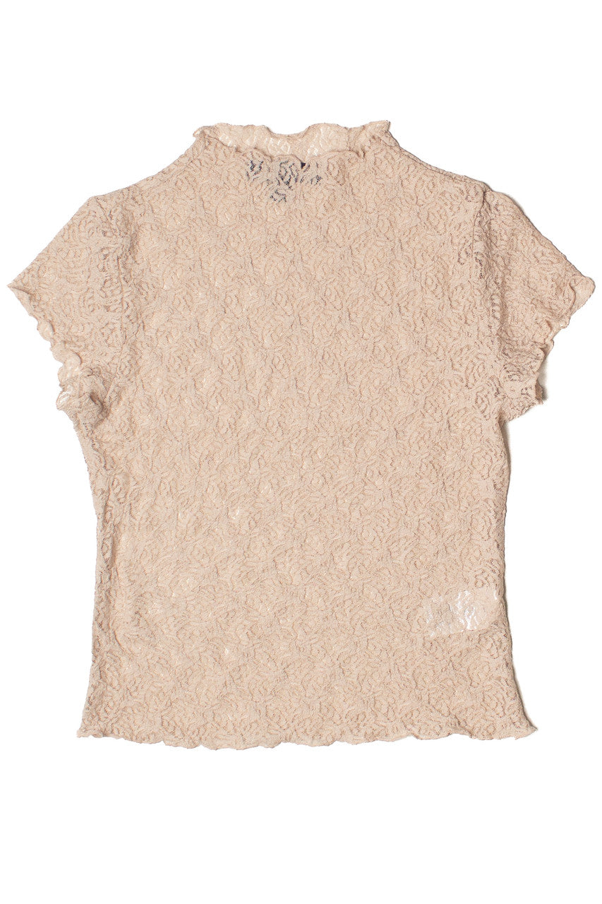 Mock Neck Lace Tee