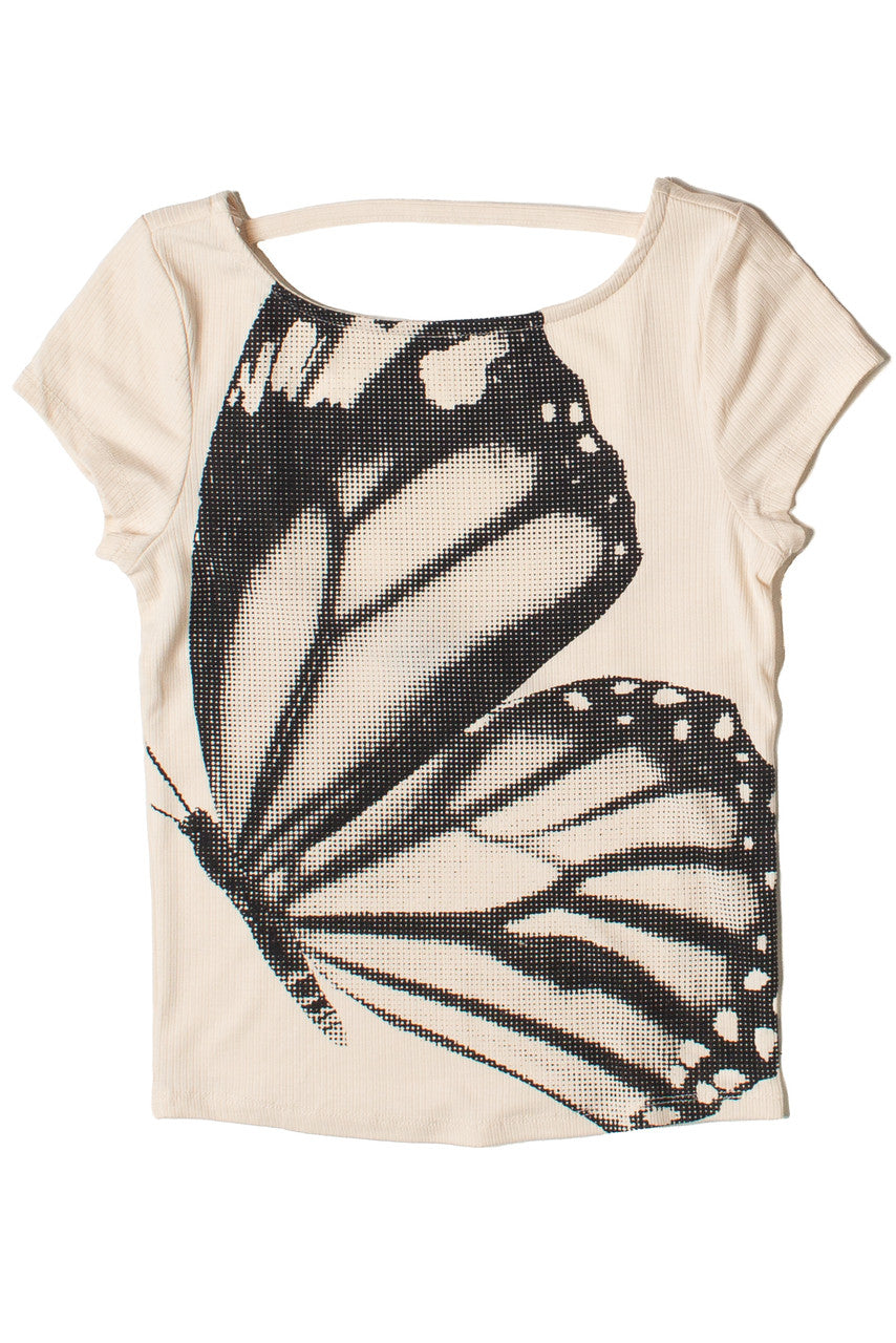 Open Back Halftone Graphic Tee