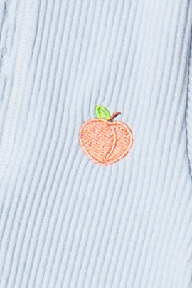 Embroidered Patch Sporty Notch Neck Seamless Tee