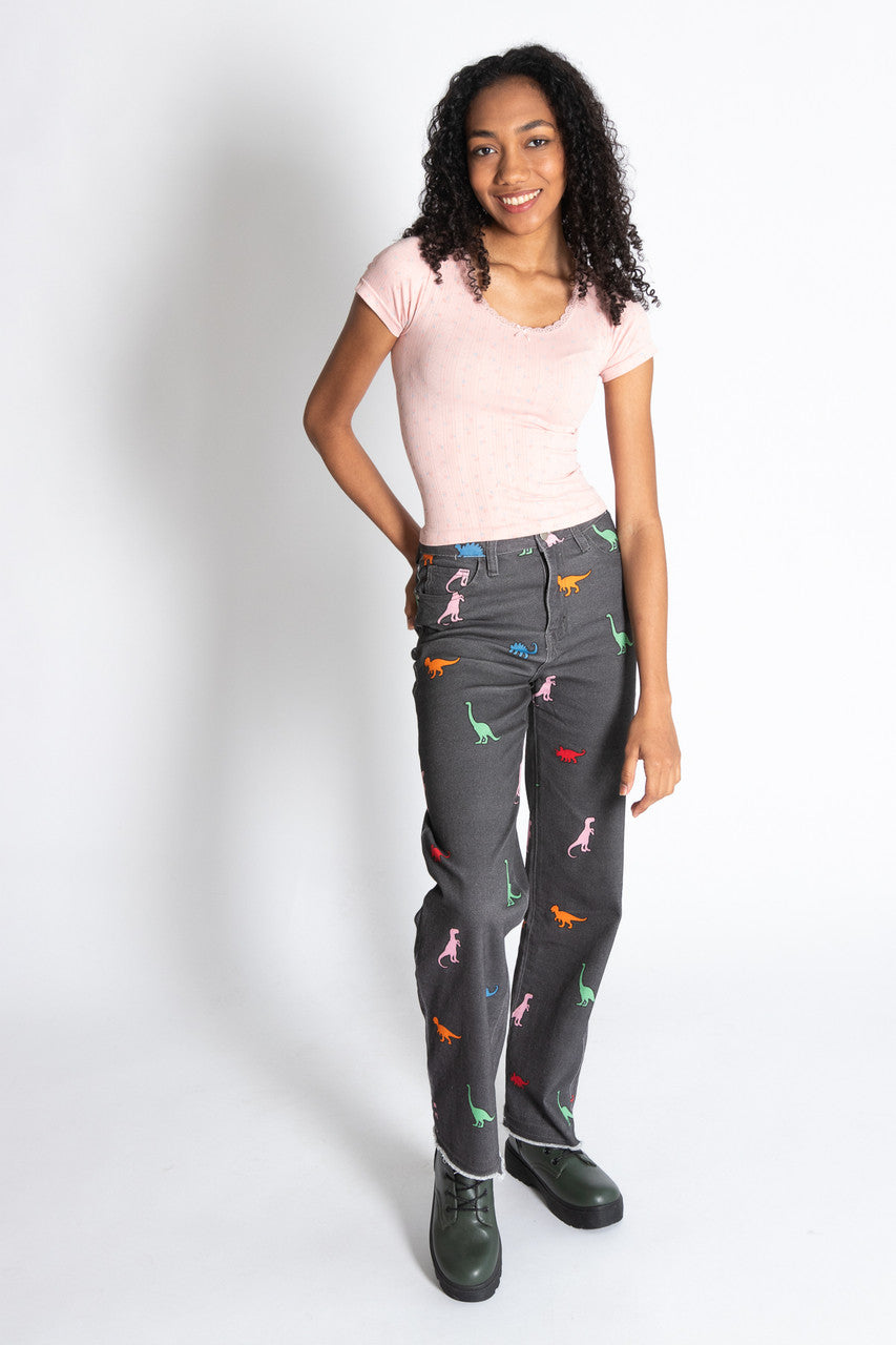 Pointelle Lace Bow Tee