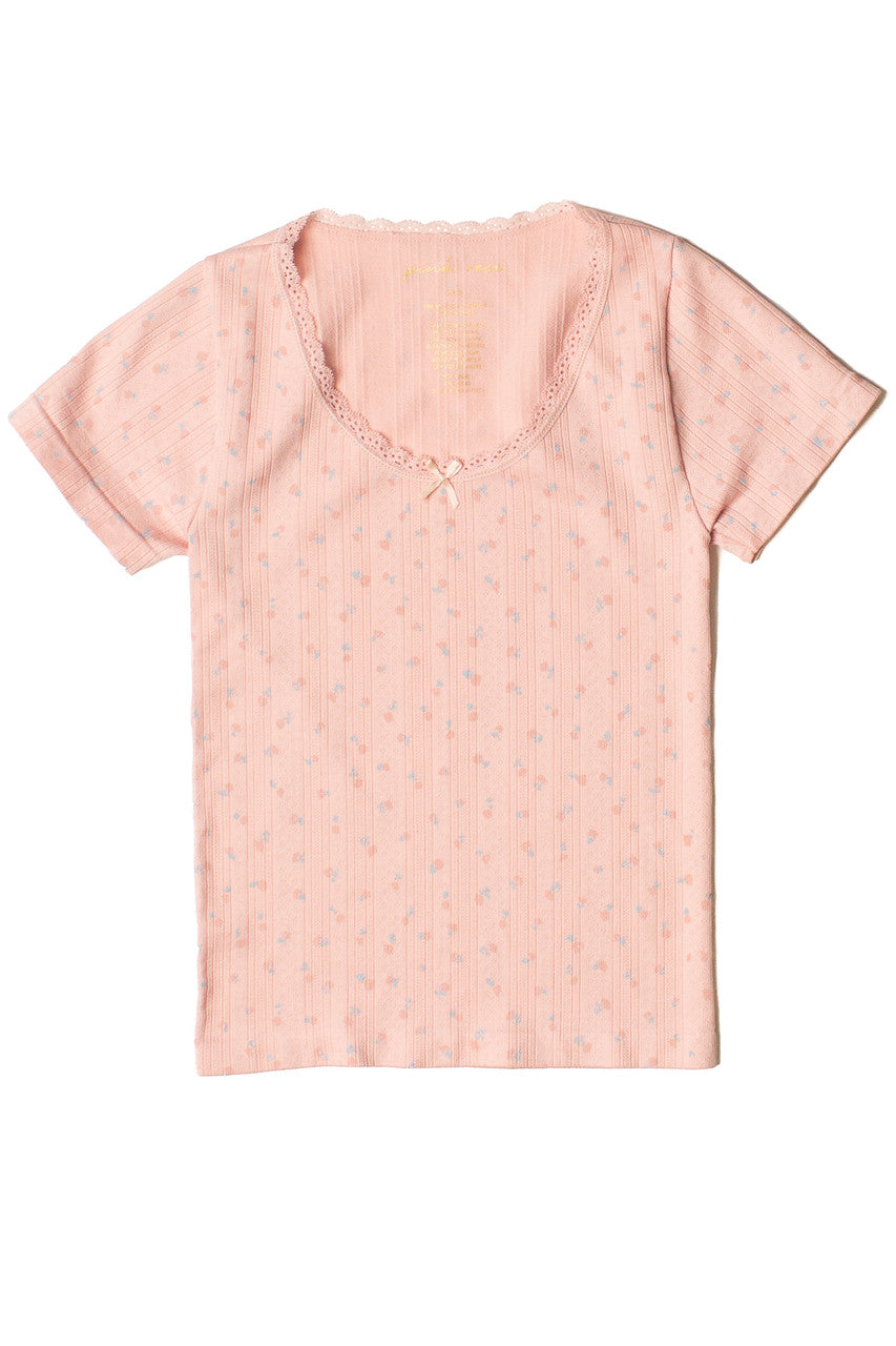 Pointelle Lace Bow Tee