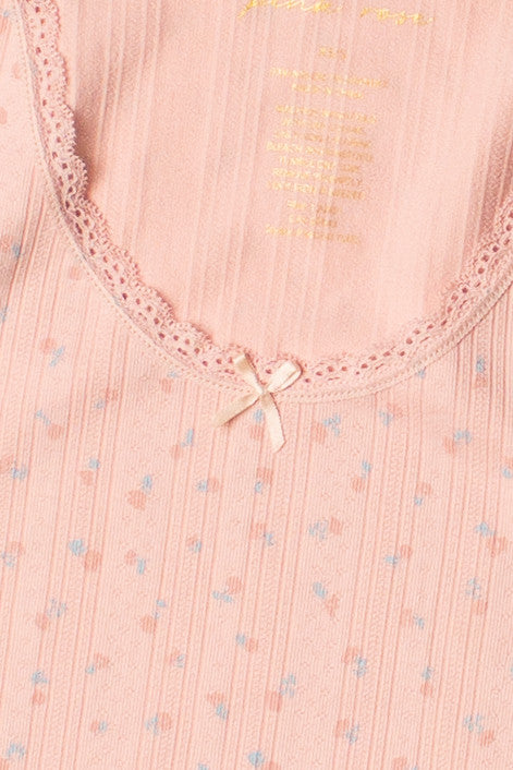 Pointelle Lace Bow Tee