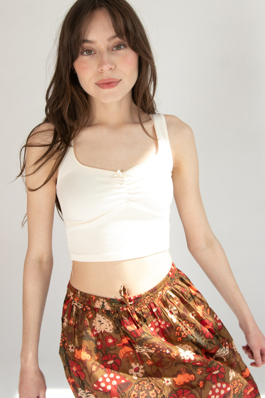 Ruched Bow Crop Tank