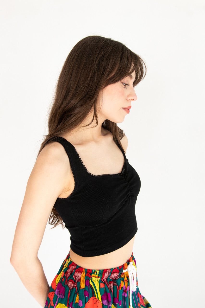 Ruched Bow Crop Tank