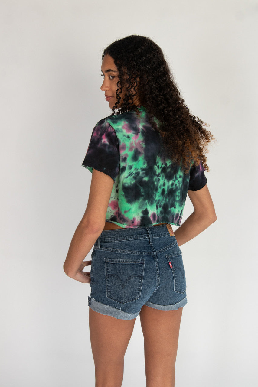 Tie Dye Yin Yang Mushroom Crop Tee