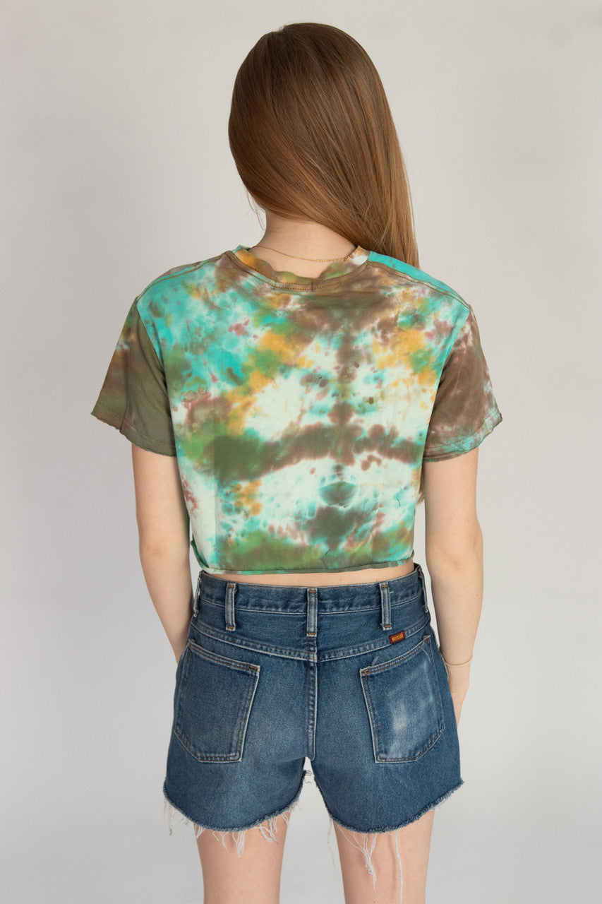 Tie Dye Positive Vibes Butterfly Crop Tee