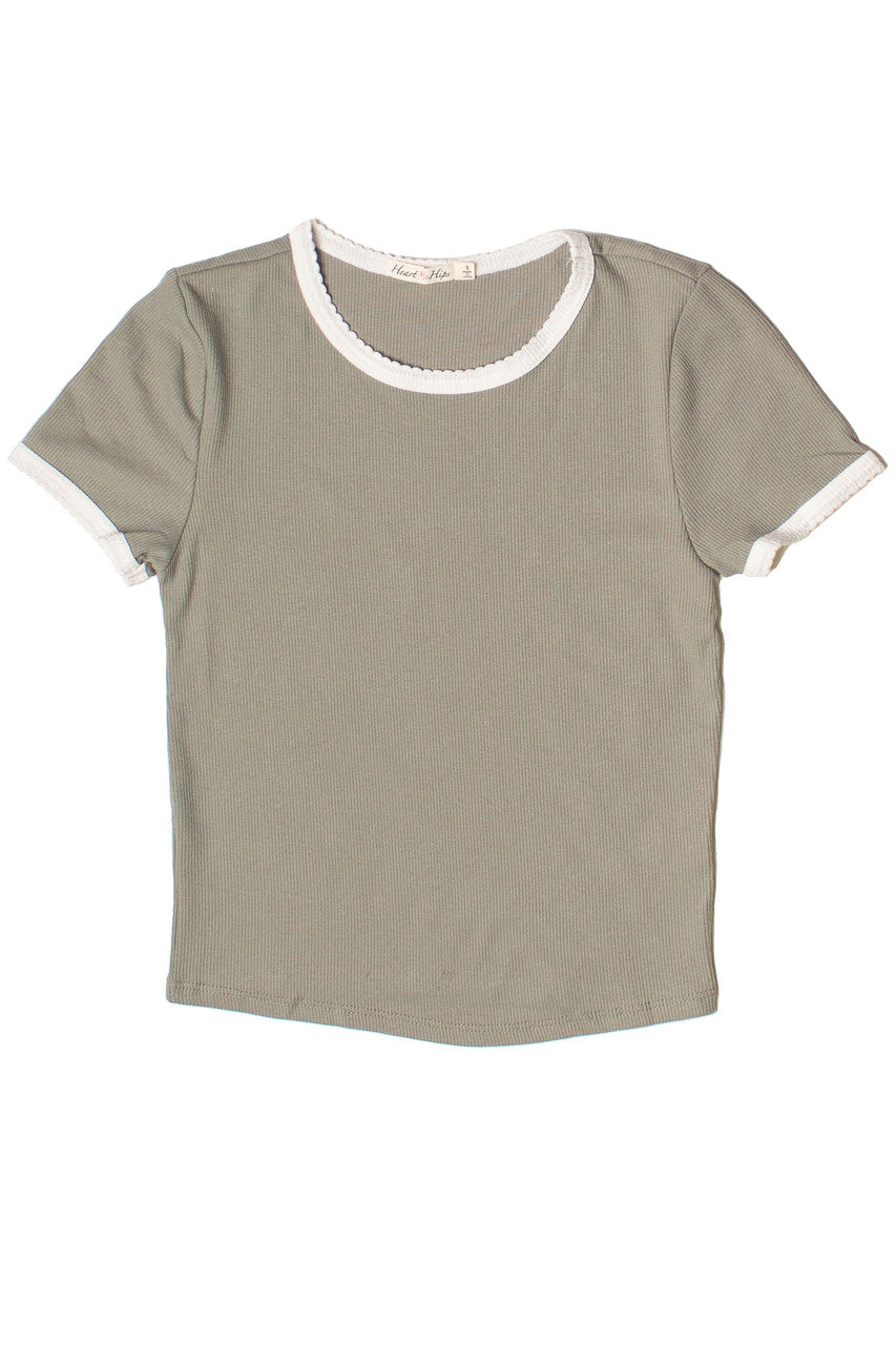 Scallop Edge Ringer Tee