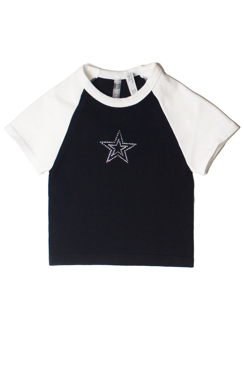Rhinestone Star Baseball Crop Tee