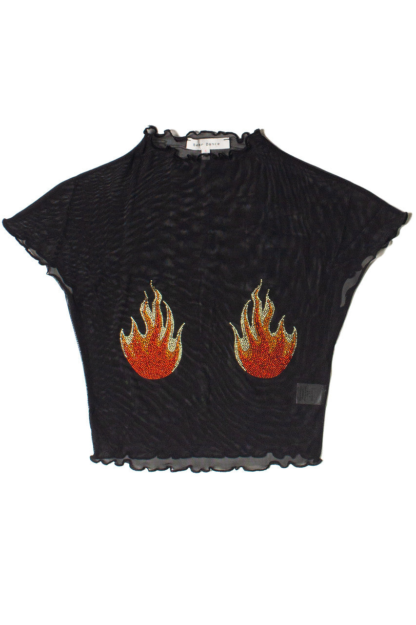 Crystal Flames Mesh Tee