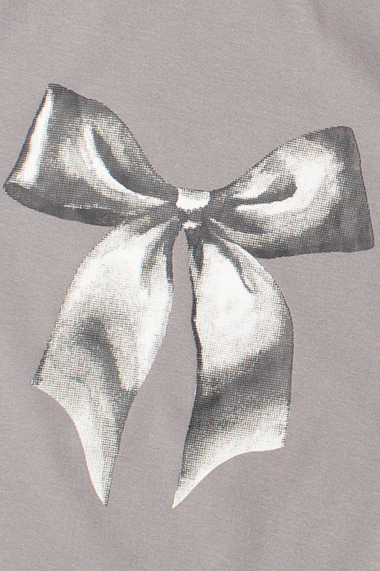 Grayscale Bow Long Sleeve Top