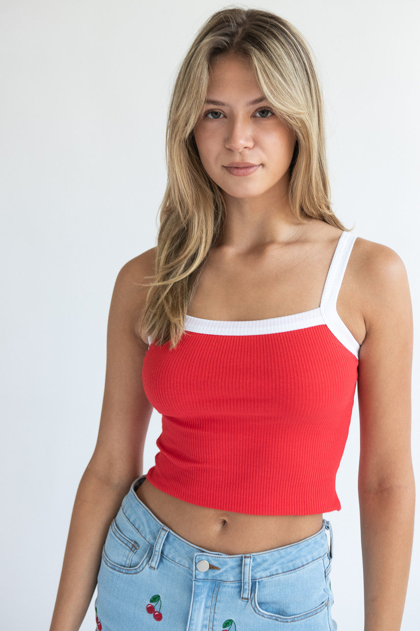 Contrast Trim Tank Top
