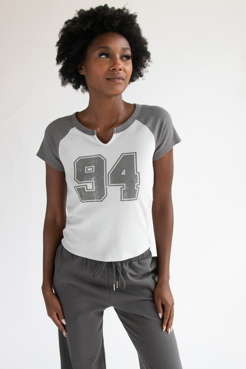 Waffle Knit Raglan Tee