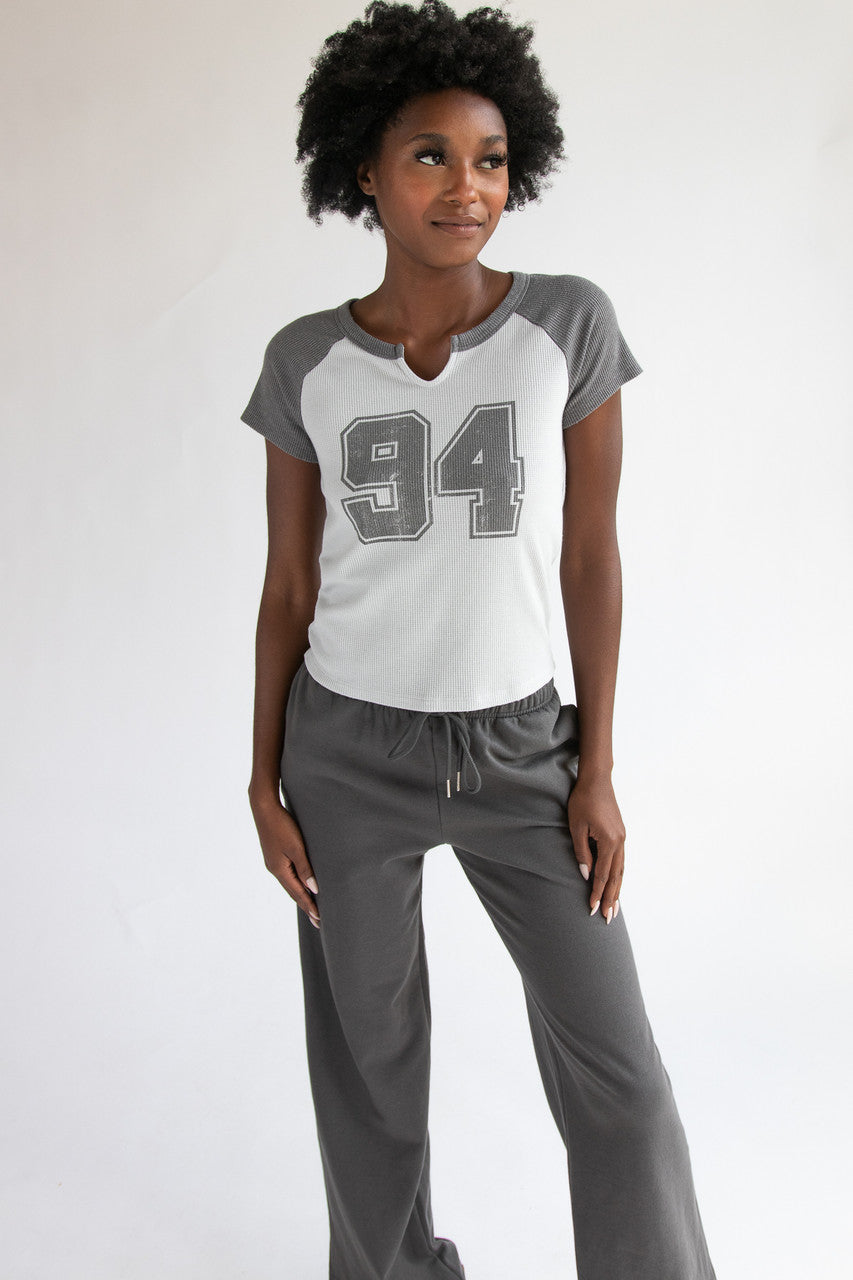 Waffle Knit Raglan Tee