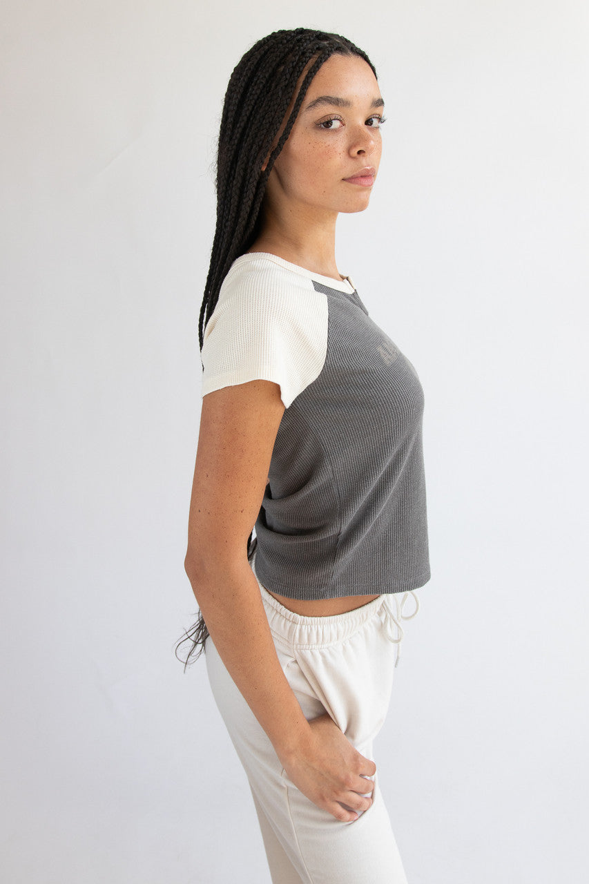 Waffle Knit Raglan Tee