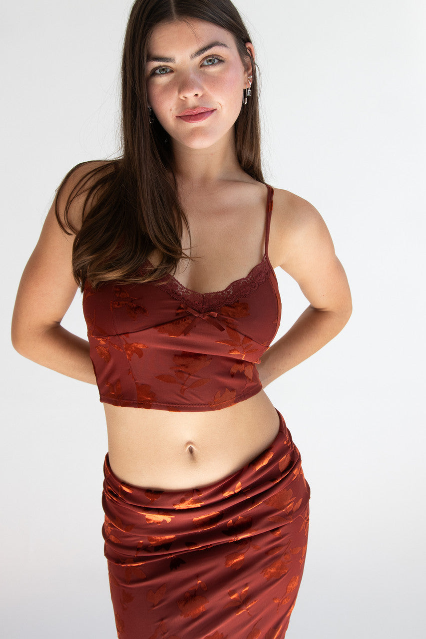 Floral Velvet Burnout Cami