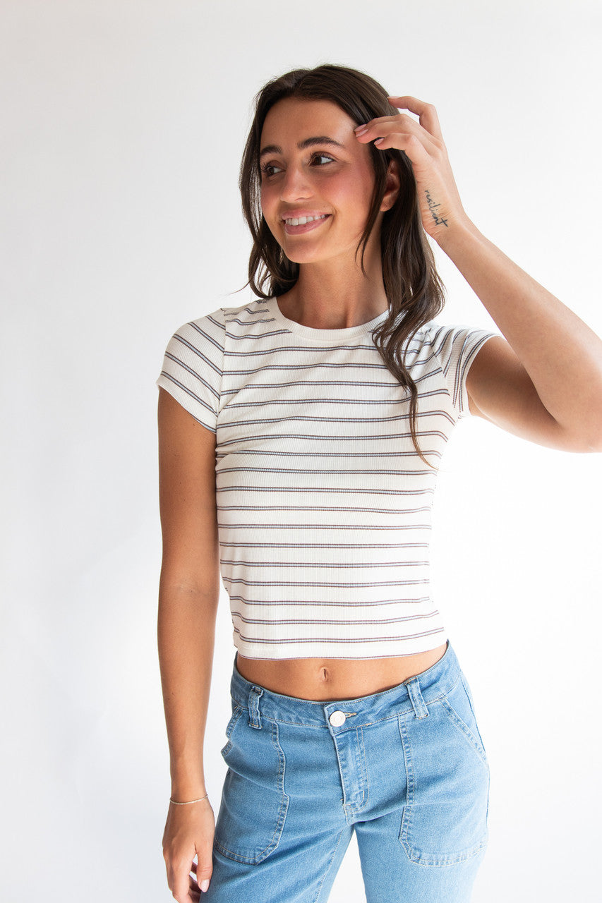 Ribbed Striped Tee