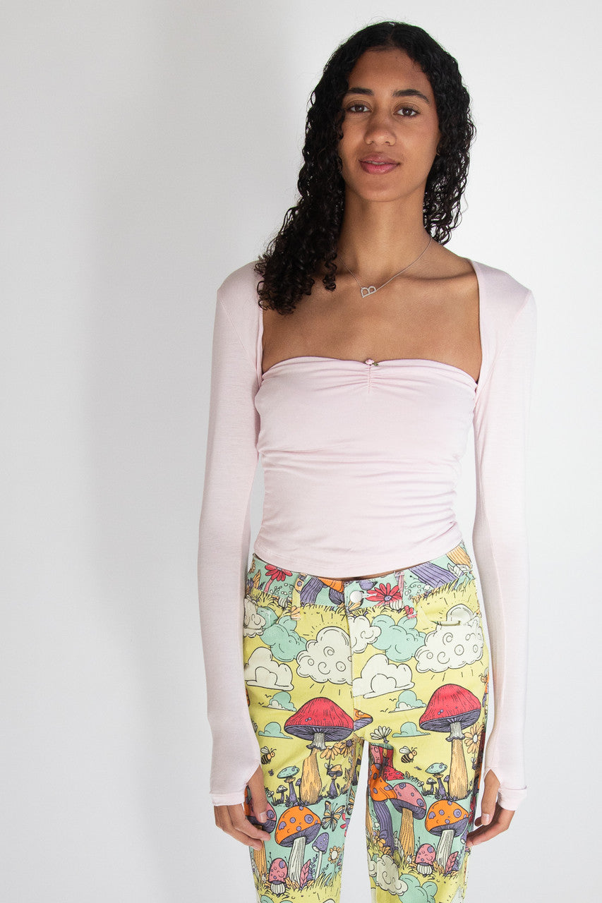 Rose Bud Tube Top With Shrug