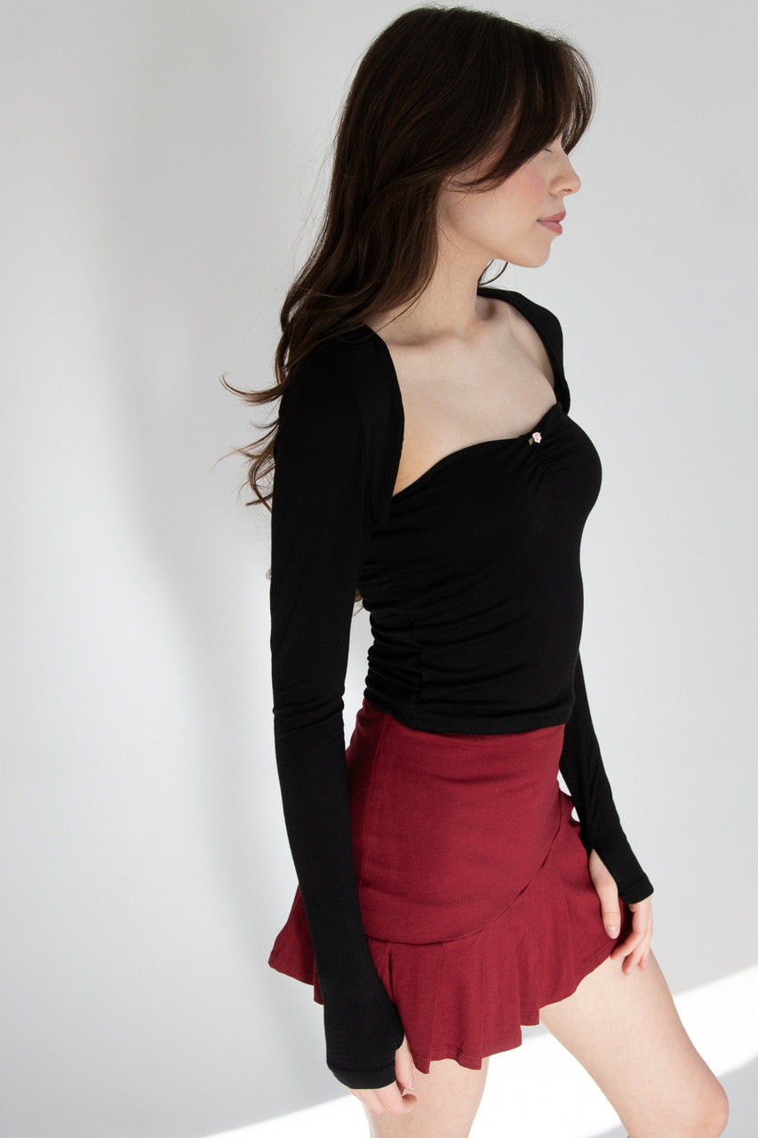 Rose Bud Tube Top With Shrug