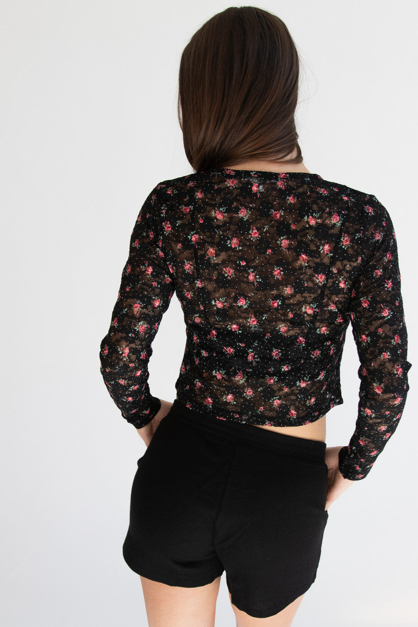 Floral Printed Lace Top