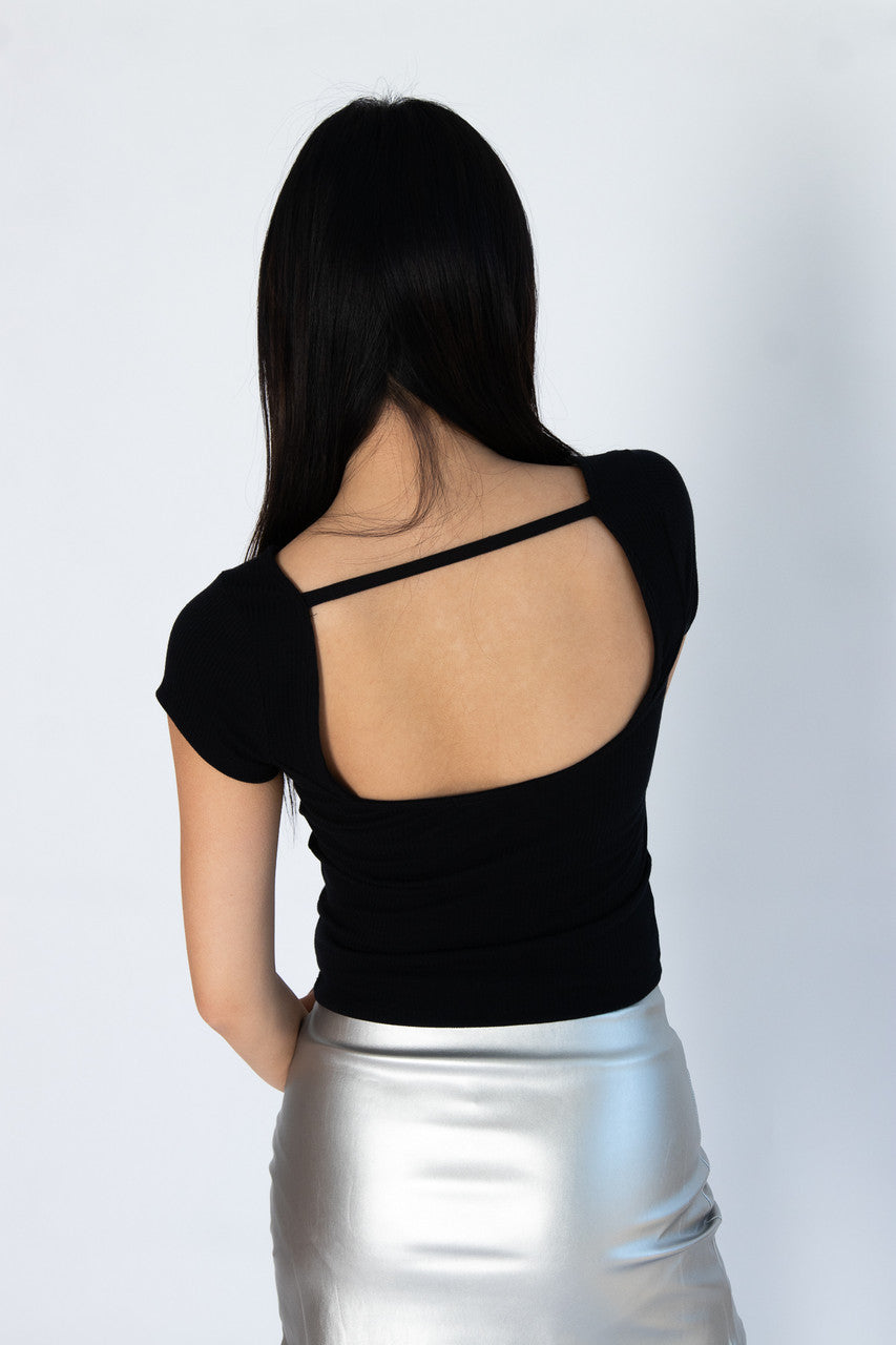 Open Back Halftone Graphic Tee