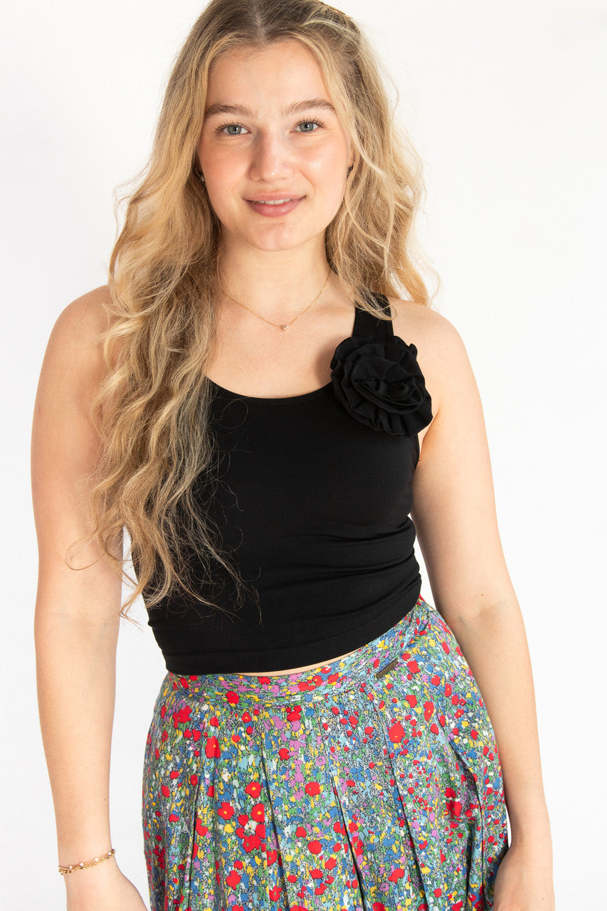 Ruffle Rose Seamless Tank