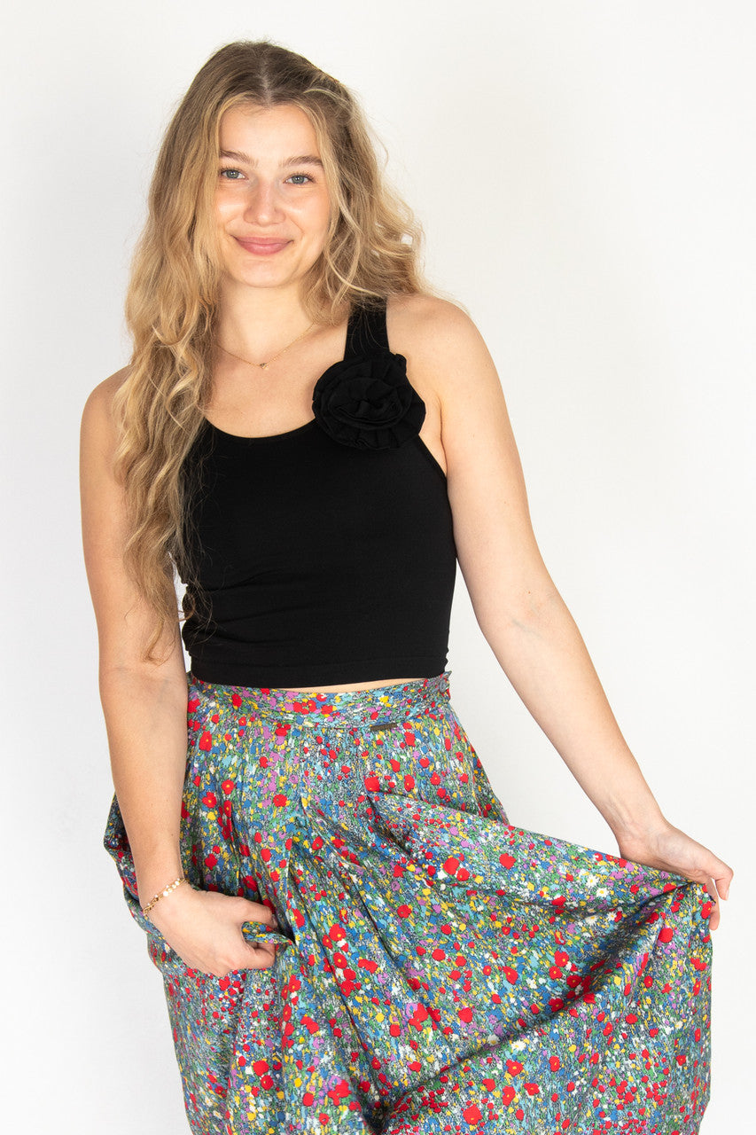 Ruffle Rose Seamless Tank