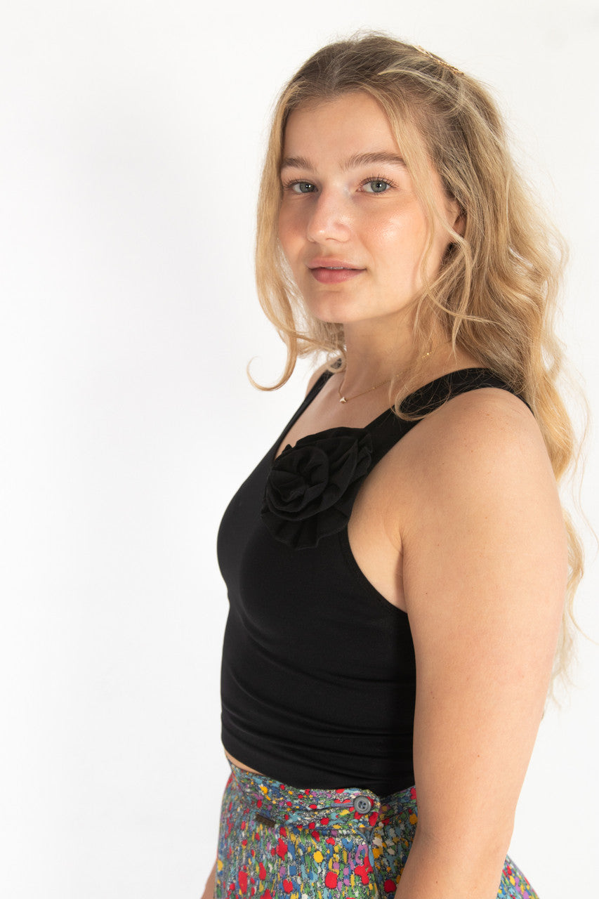 Ruffle Rose Seamless Tank