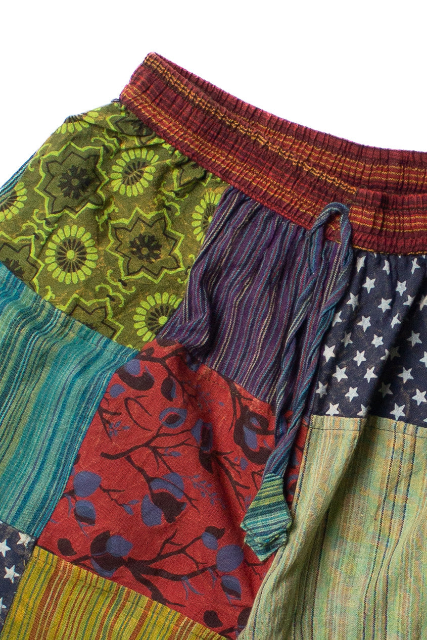 Multi Print Patchwork Cargo Shorts