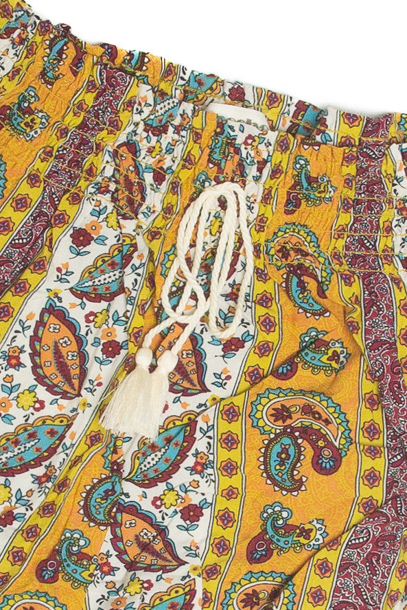 Golden Paisley Floral Short