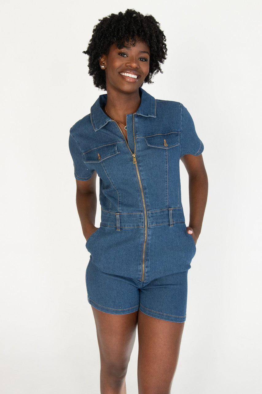 Denim Utility Romper