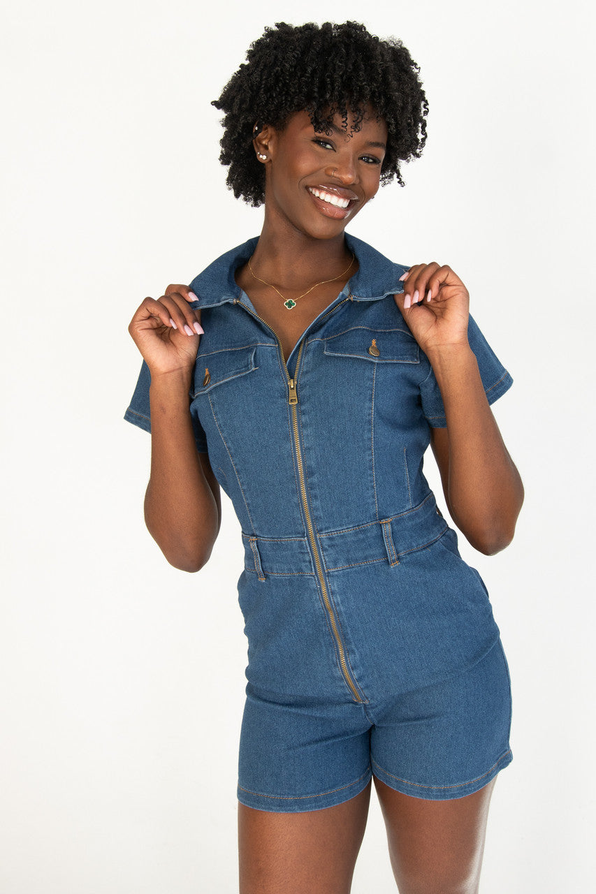 Denim Utility Romper