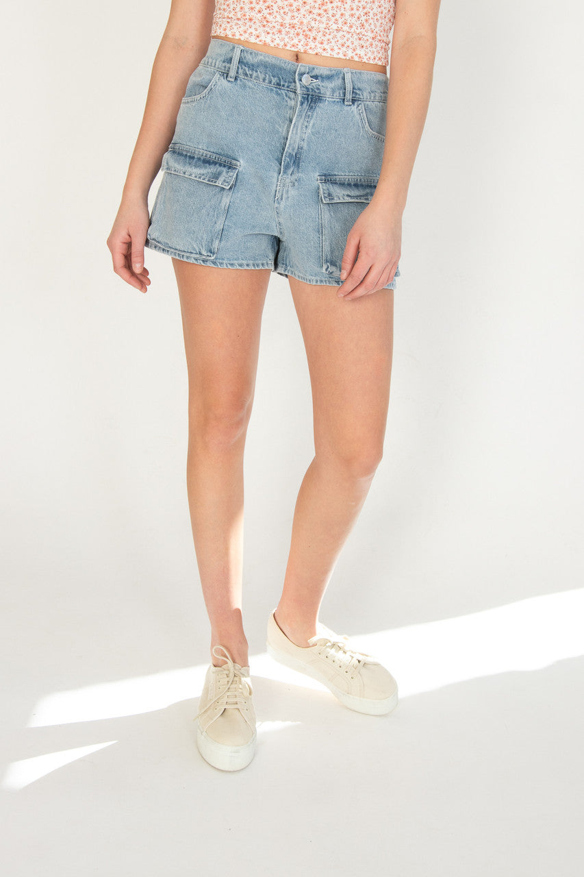 Denim Cargo Shorts
