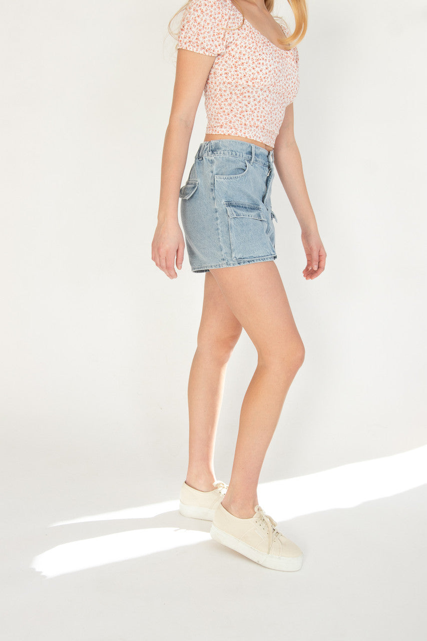 Denim Cargo Shorts