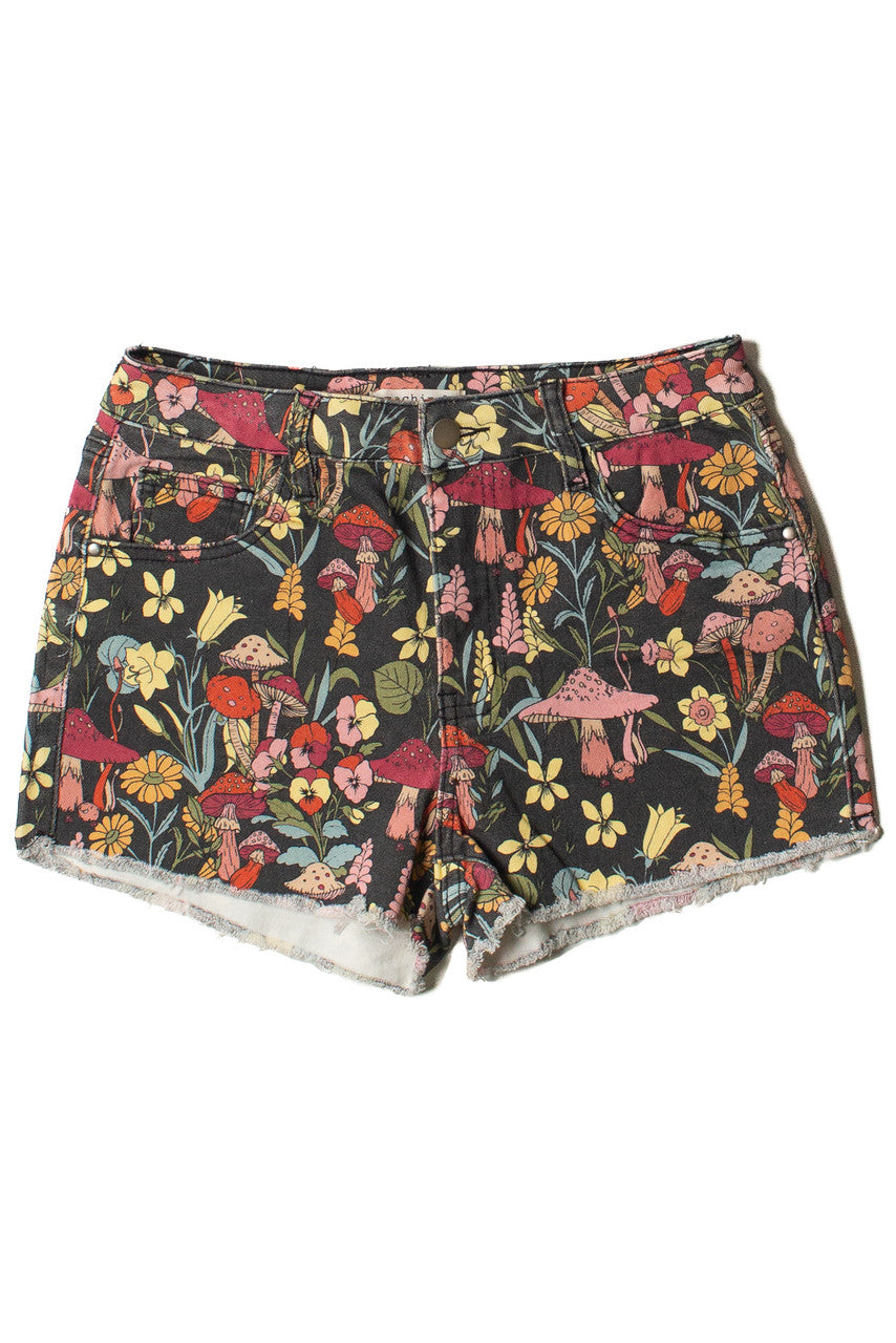 Mushroom & Wildflower Cut Off Shorts