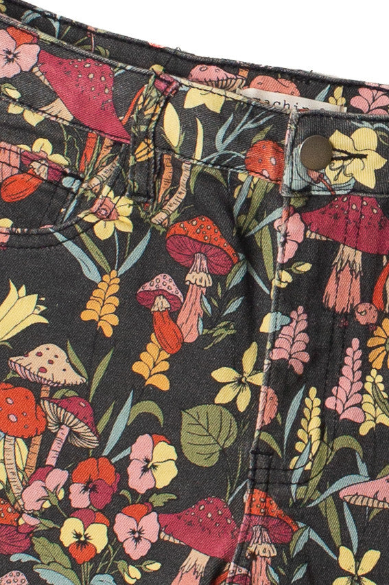 Mushroom & Wildflower Cut Off Shorts