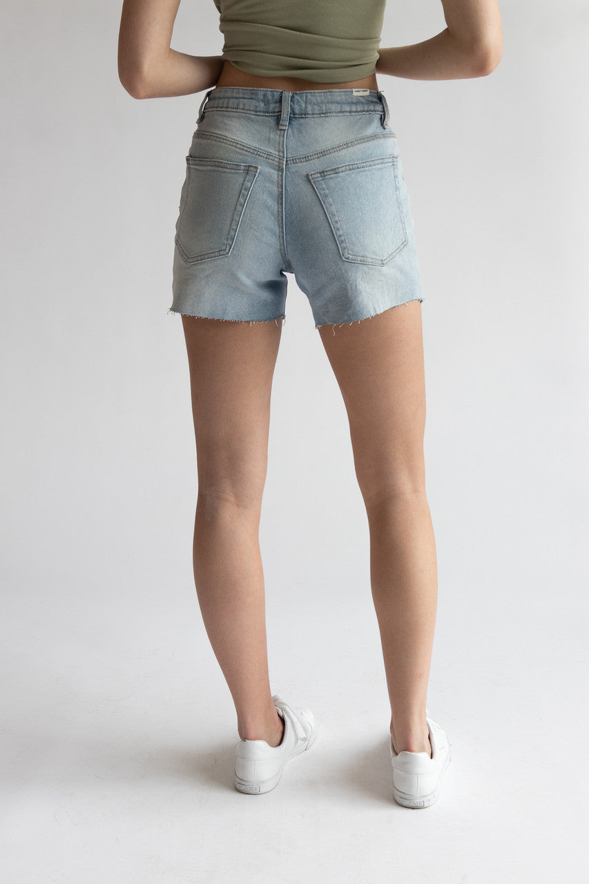 Light Wash Cut Off Denim Shorts