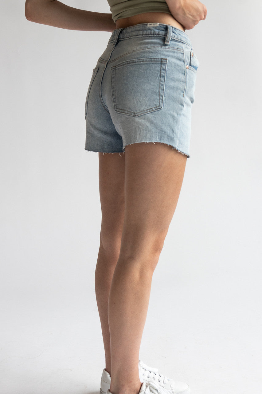 Light Wash Cut Off Denim Shorts