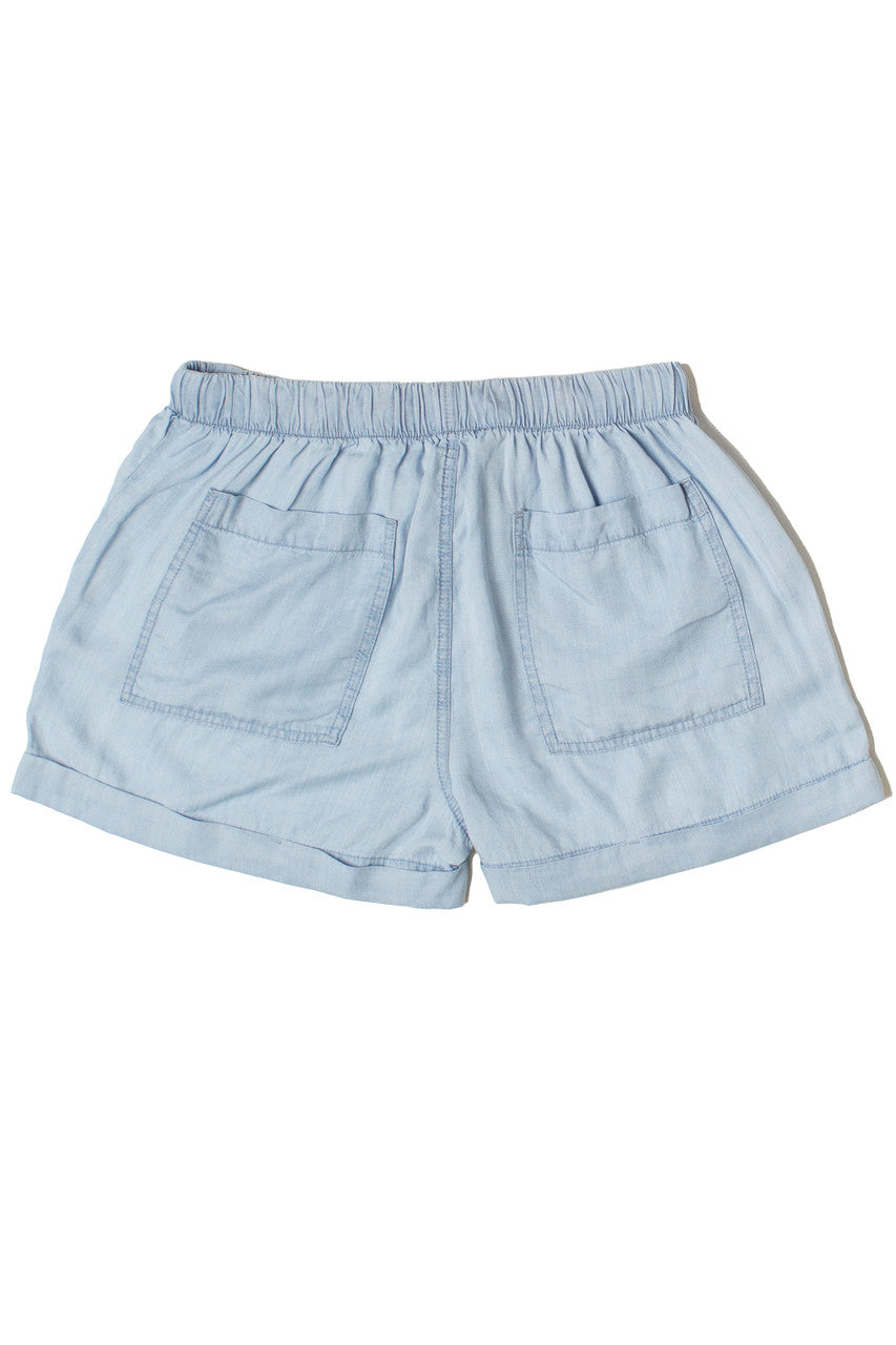 Cuffed Hem Drawstring Tencel Shorts