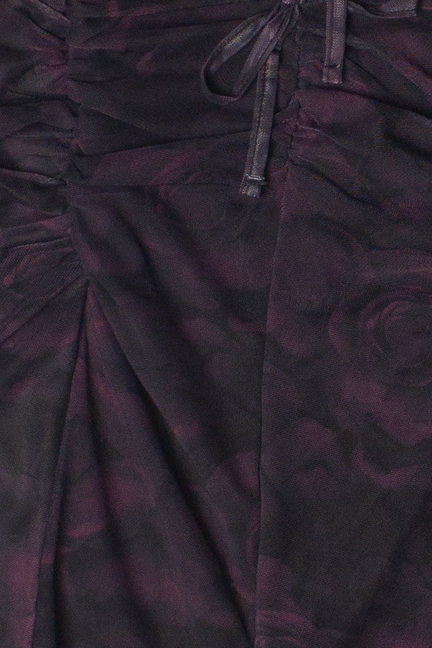 Mesh Ruched Dark Rose Romper