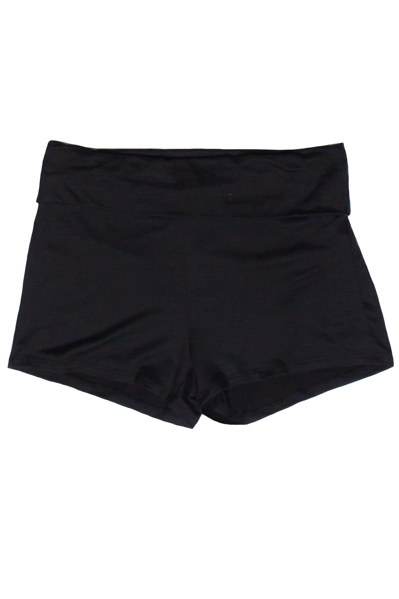 Low Rise Fold Over Shorts - Black