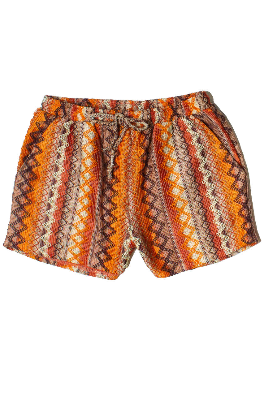 Zigzag Stripe Knit Shorts