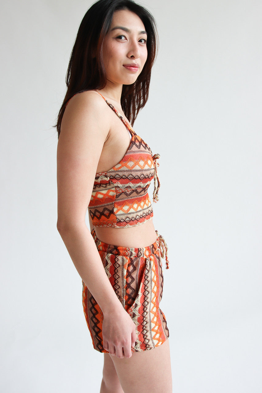 Zigzag Stripe Knit Shorts