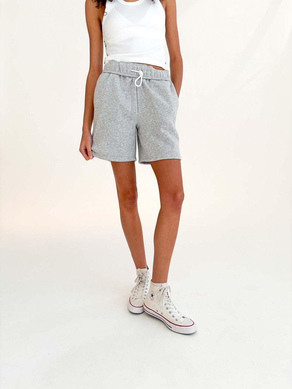 Fold Over Waist Fleece Sweatshorts