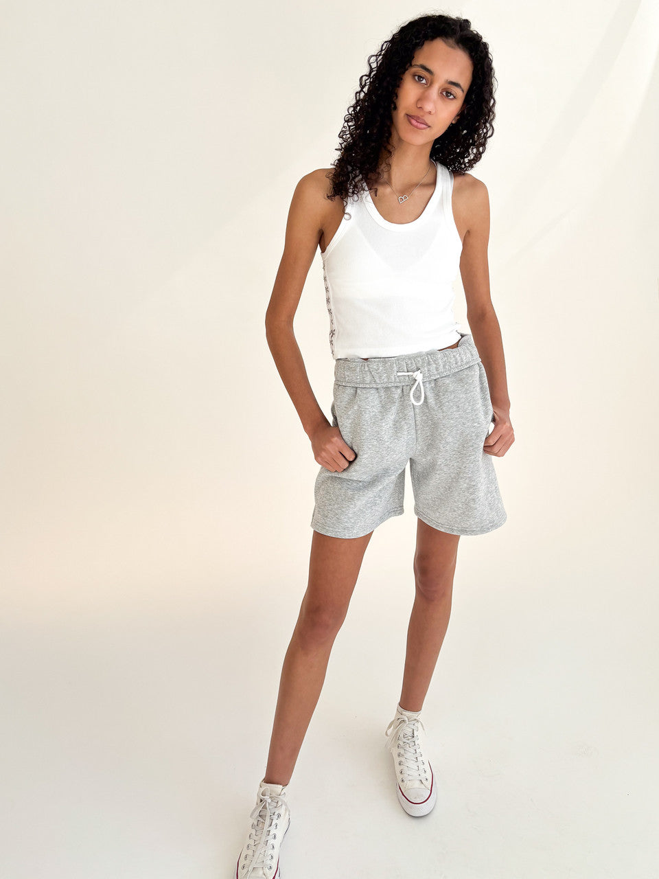 Fold Over Waist Fleece Sweatshorts