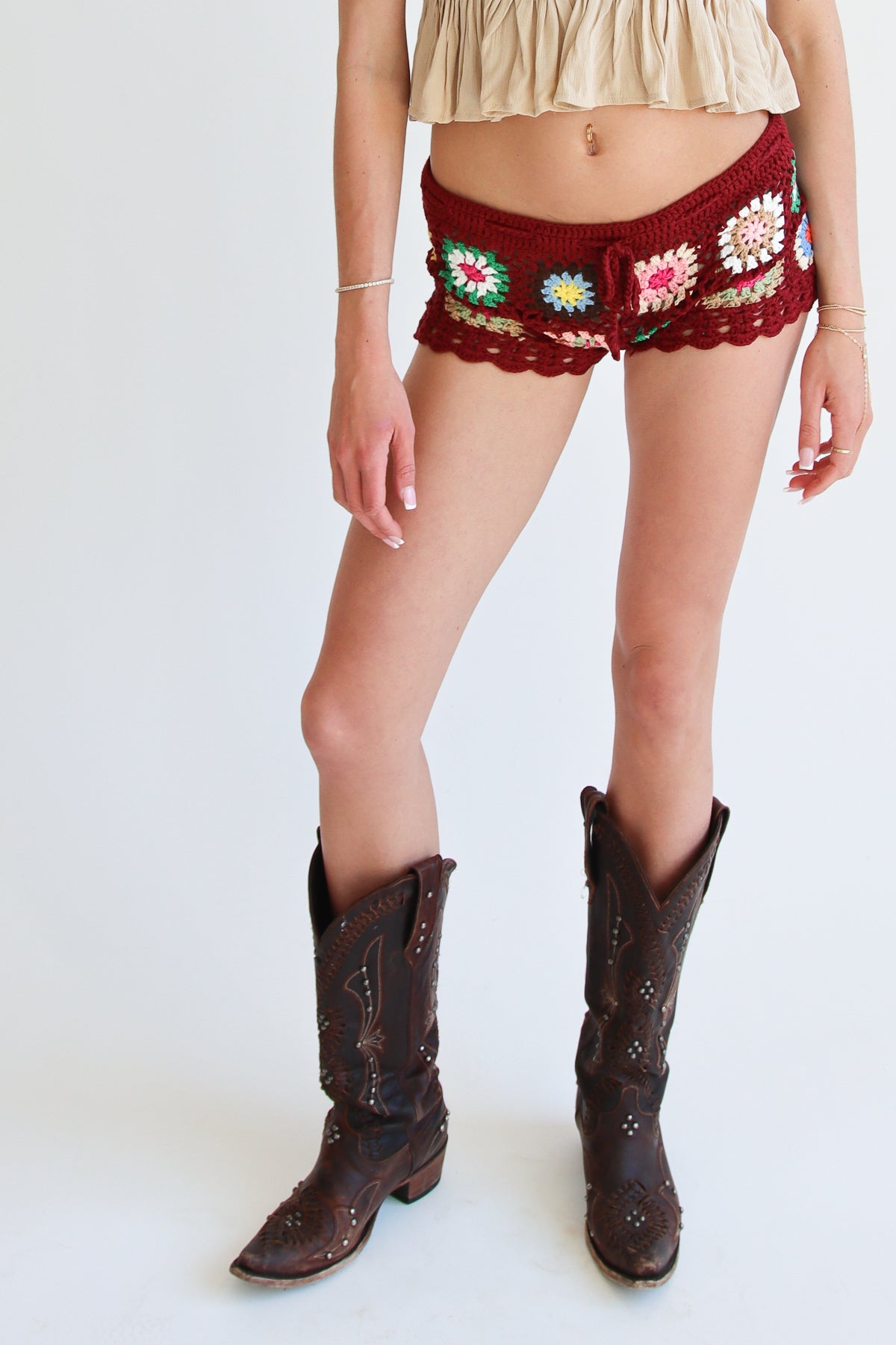 Granny Square Crochet Shorts