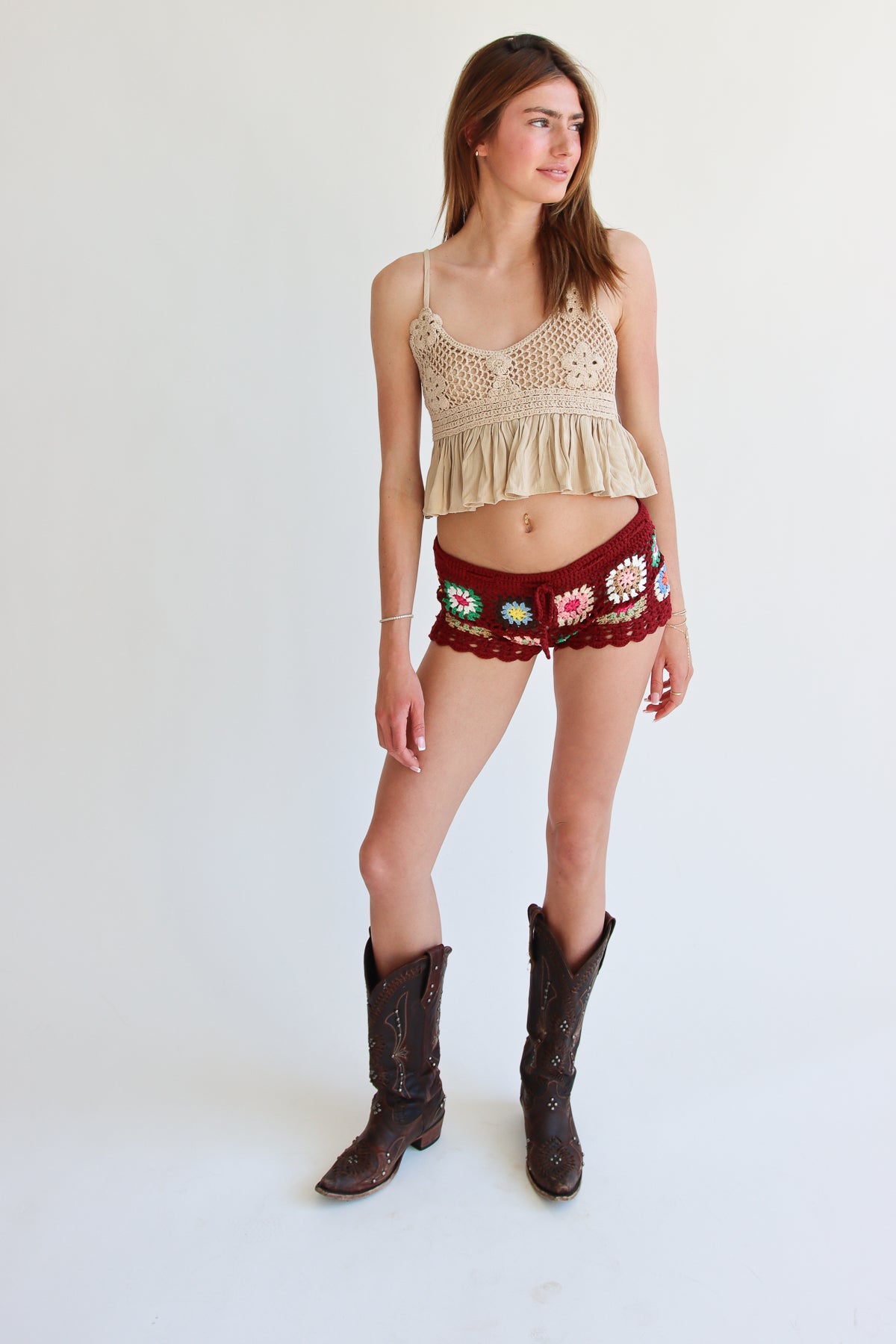 Granny Square Crochet Shorts