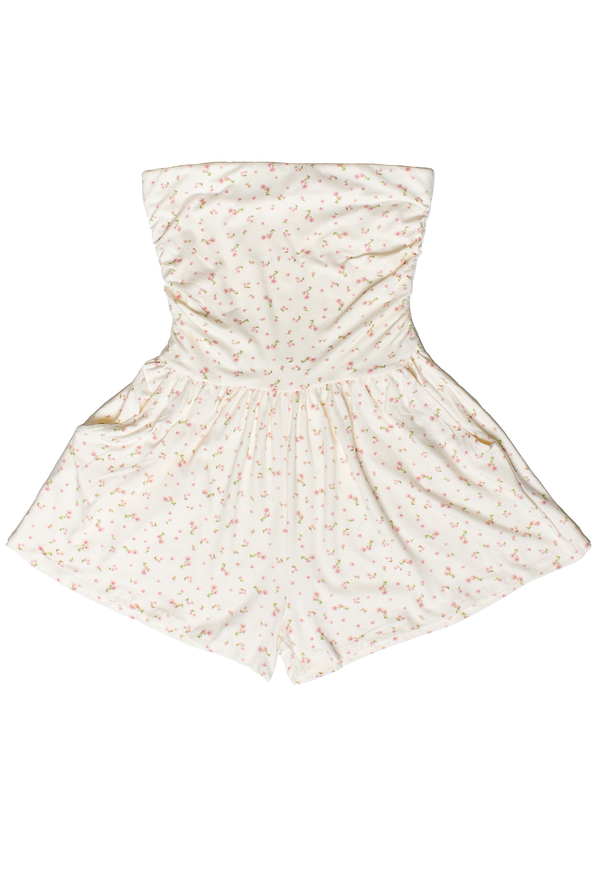 Ditsy Floral Strapless Romper