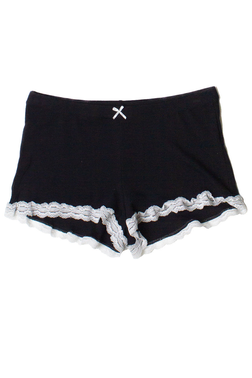 Lace Trim Bow Detail Short Lounge Shorts